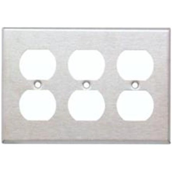 Doomsday Stainless Steel Metal Wall Plates 3 Gang Duplex Receptacle DO390341